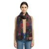 Silk Patch Burgundy Scarf