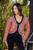 Jemma Scarlet Quilted Jacket with Tie
