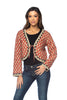 Jemma Scarlet Quilted Jacket with Tie